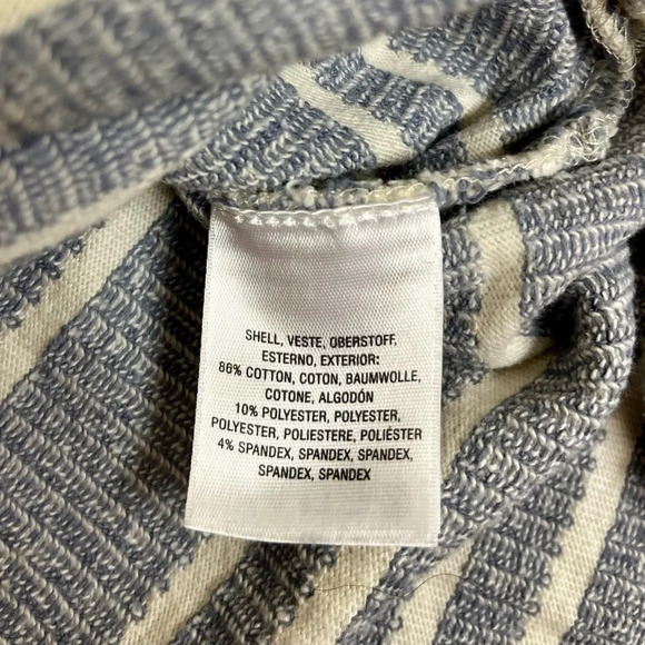 Anthropologie Postmark Square Neck Flare Sleeve Blue White Striped Top - Size L - Picture 3 of 7